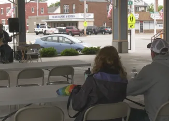 John Roman performs at  the first Lunch on Ludington