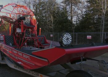 The Masonville Township Fire Department's airboat was able to safely bring the man to shore uninjured.