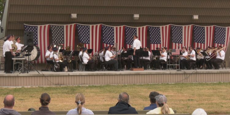 The Escanaba City Band performing at the 2023 Escanaba Elks Flag Day ceremony.