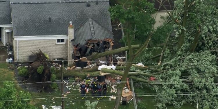 (WXYZ via CNN Newsource) A 2-year-old has died after a tree fell into a house and a tornado touched down in Livonia on June 5. The National Weather Service confirmed that the tornado was an EF1 with winds estimated at 95 mph. It traveled 5.5 miles, touching down near Schoolcraft Road and Eckles Road and lifting near 7 Mile Road and Middlebelt Road.