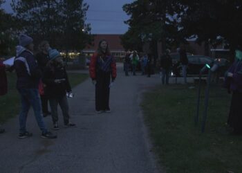 LeDuc performing at last year's "Playing Dead" walk.