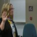 Van Ginhoven taking her oath of office following the May recall election.
