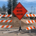 This image shows a road block in Iron Mountain where infrastructure upgrades are taking place. One of many infrastructure upgrades taking place across Dickinson County.