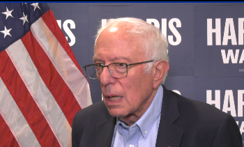 Vermont Senator Bernie Sanders was in Marquette on Sunday to campaign for Kamala Harris.