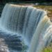 (Credit: Michigan Department of Natural Resources) The 200-feet-wide Upper Falls, located in Tahquamenon Falls State Park, is one the largest waterfalls east of the Mississippi River.