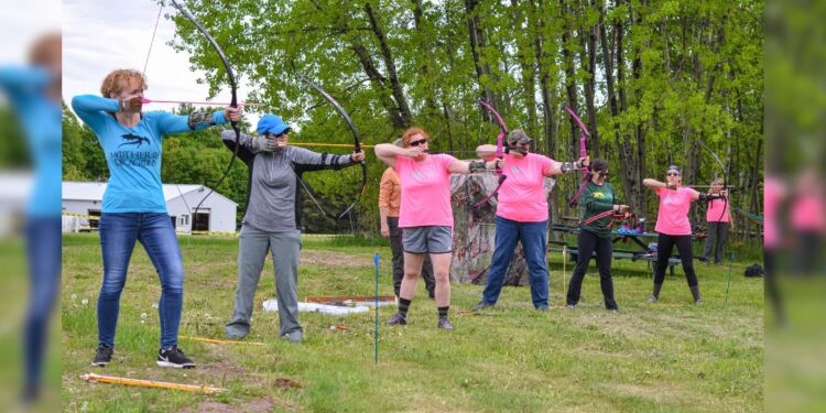 (Courtesy: Michigan DNR) A scene from the June 2017 summer session during the 20th anniversary year of the Michigan Department of Natural Resources' Upper Peninsula Becoming an Outdoors Woman program. This image shows students from a BOW archery class.