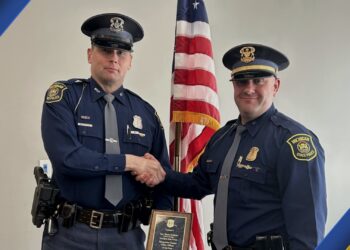 Trooper Mack Schlict and First Lieutenant Tom Nolan. Image courtesy of MSP.