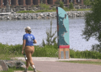 The city of Marquette officially dedicated the Marquette Cultural Trail Wednesday across from Gaines Rock.