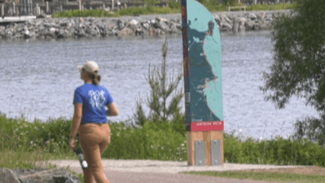 The city of Marquette officially dedicated the Marquette Cultural Trail Wednesday across from Gaines Rock.
