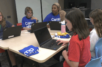 Camp Infinity is back at Northern Michigan University this week, giving girls in the fifth and sixth grades a hands on introduction to computer science and coding.
