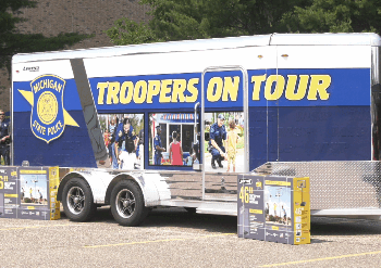 Today, the Michigan State Police hosted its second annual troopers on tour, Basketball Cop event in Marquette for the first time