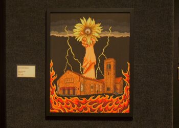 One of two pieces in a diptych titled 'Revival 2025' by artist Brian Burroughs