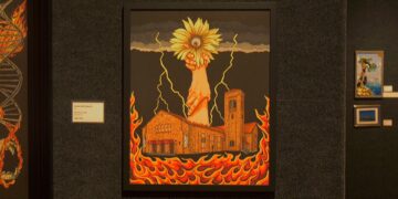 One of two pieces in a diptych titled 'Revival 2025' by artist Brian Burroughs