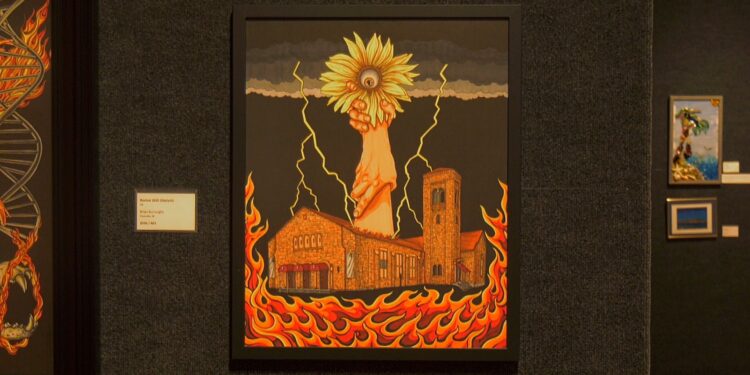 One of two pieces in a diptych titled 'Revival 2025' by artist Brian Burroughs