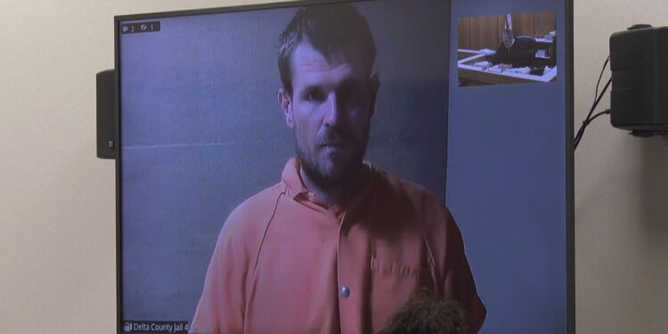Steven Prestridge appears in court via Zoom from the Delta County Jail