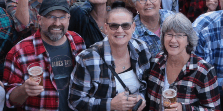 The highlight of Plaidurday is the group photo held this year on the patio of the Ore Dock Brewery in Marquette.