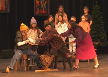 The cast of 'The Best Christmas Pageant Ever' rehearses at the Besse Theater