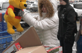 Troopers from the MSP Iron Mountain post were parked outside the local Walmart this afternoon, hoping the community would help fill a patrol car or two with toys.