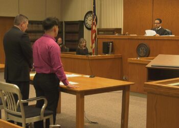 Halfaday addresses the judge at his sentencing.