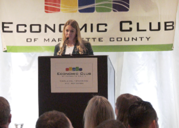 The Economic Club of Marquette County held its monthly dinner and meeting this evening at the Holiday Inn in Marquette.