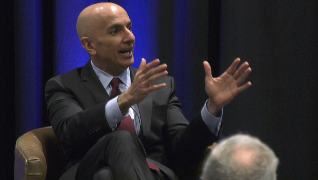 The president of the Federal Reserve’s ninth district was in Marquette today to meet with local business leaders and speak at the Invest U.P. CEO conference.