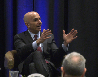The president of the Federal Reserve’s ninth district was in Marquette today to meet with local business leaders and speak at the Invest U.P. CEO conference.