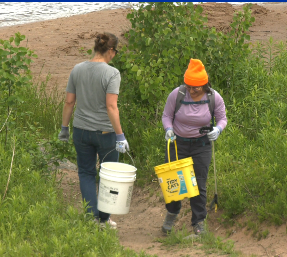 Volunteers spent the day collecting litter and documenting the types of debris found along the waterfront.