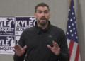 Kyle Blomquist is campaigning for Congress with a message he says is aimed at people who felt left behind by the current political and economic system.