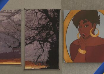 Carol Irving's work (left) and Lily Simmons' work (right)