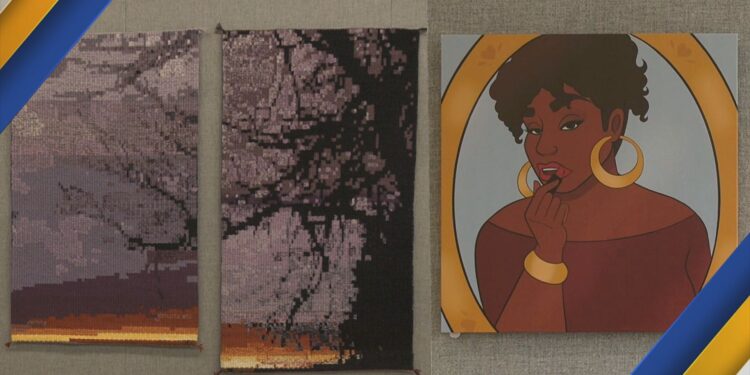 Carol Irving's work (left) and Lily Simmons' work (right)
