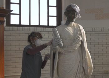 Historic statue restoration underway in Manistique